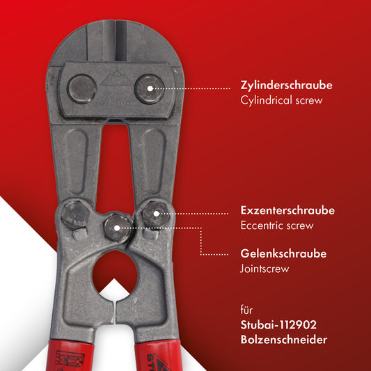 STUBAI Zylinderschraube 113012 | Ersatzteil für Bolzenschneider STUBAI-112902 | 30 mm Länge | 8 mm Gewinde | 16 mm Kopf | Robuste Befestigungsschraube aus Metall