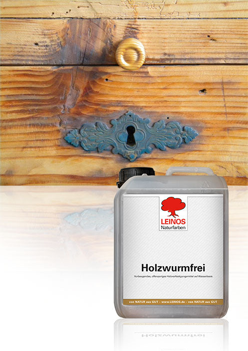 LEINOS Holzwurmfrei 130 | Holzschutz gegen Insekten- & Pilzbefall | Für Innen, überdachten Außenbereich & Feuchträume | Holzverfestiger mit physikalisch-mechanischer Wirkung | 1L