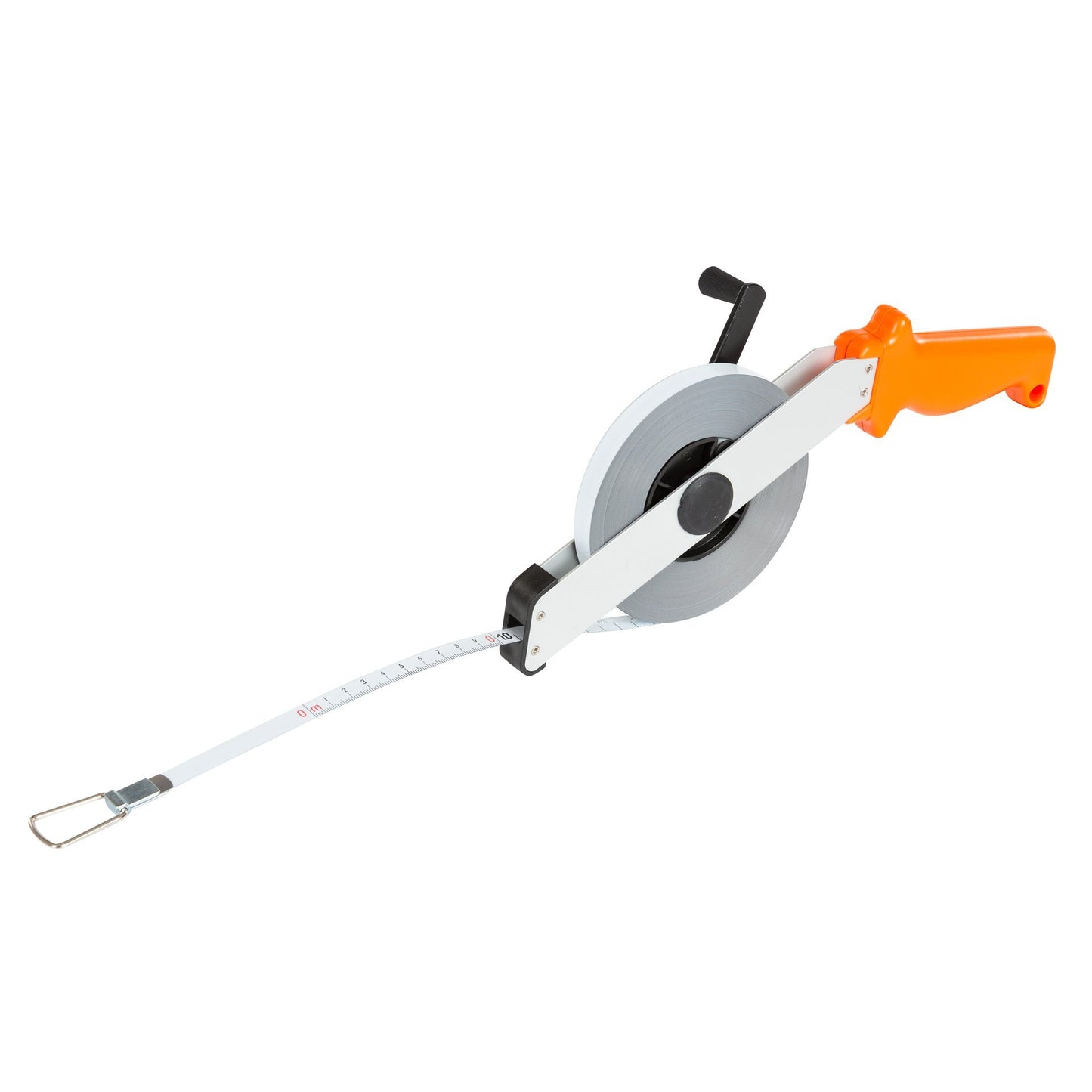 NESTLE Stahlbandmaß, 50 m, Anfang A, weißlackiert, Schrägrahmen