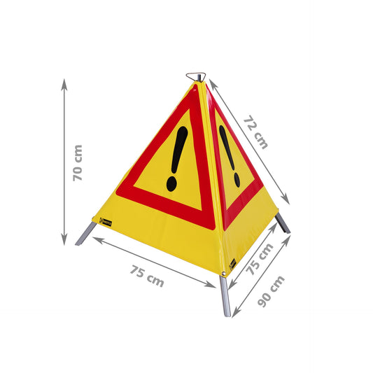 NESTLE Warnpyramide 70 cm, Achtung (VZ101), gelb, mit Feder