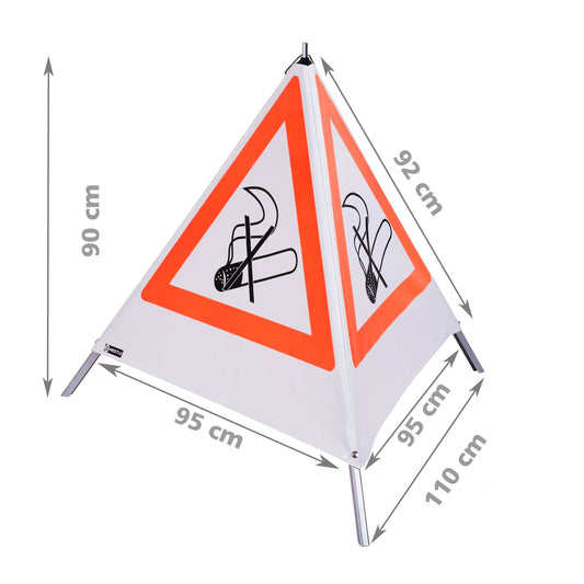 NESTLE Warnpyramide 90 cm, Rauchverbot (NZ01), weiß, mit Feder
