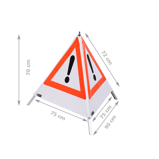 NESTLE Warnpyramide 70 cm, Achtung (VZ101), mit Mittelfuß