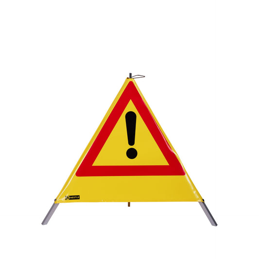 NESTLE Warnpyramide 70 cm, Achtung (VZ101), gelb, mit Mittelfuß