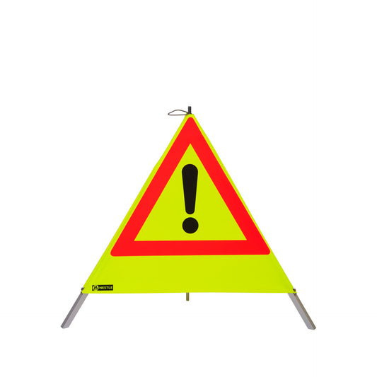 NESTLE Warnpyramide 70 cm, Achtung (VZ101), gelb retroreflektierend, mit Mittelfuß
