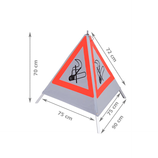 NESTLE Warnpyramide 70 cm, Rauchverbot (NZ01), retroreflektierend, mit Mittelfuß