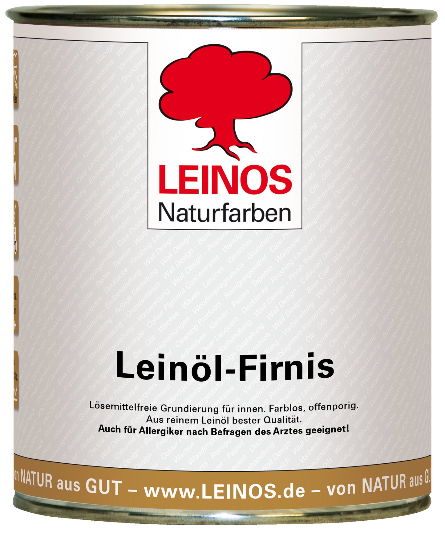 LEINOS Leinöl-Firnis 230 – 0,75 L für innen und außen – offenporige Grundierung für stark saugende Untergründe wie Hirnholzparkett, Kork, Terracotta – lösungsmittelfrei – ohne Filmschutz außen