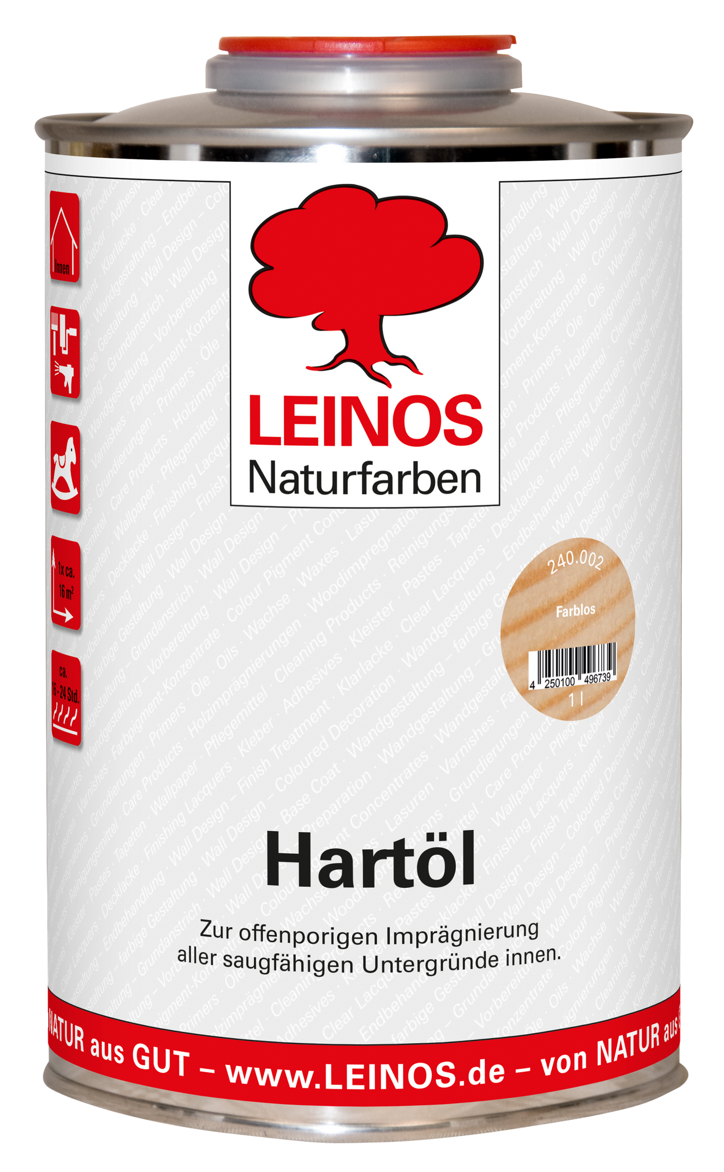 LEINOS Holzöl 250 ml | Hartöl Farblos für Tische Möbel Arbeitsplatten | Teak Eiche Möbelöl für effektive Versiegelung und langanhaltenden Schutz im Innenbereich