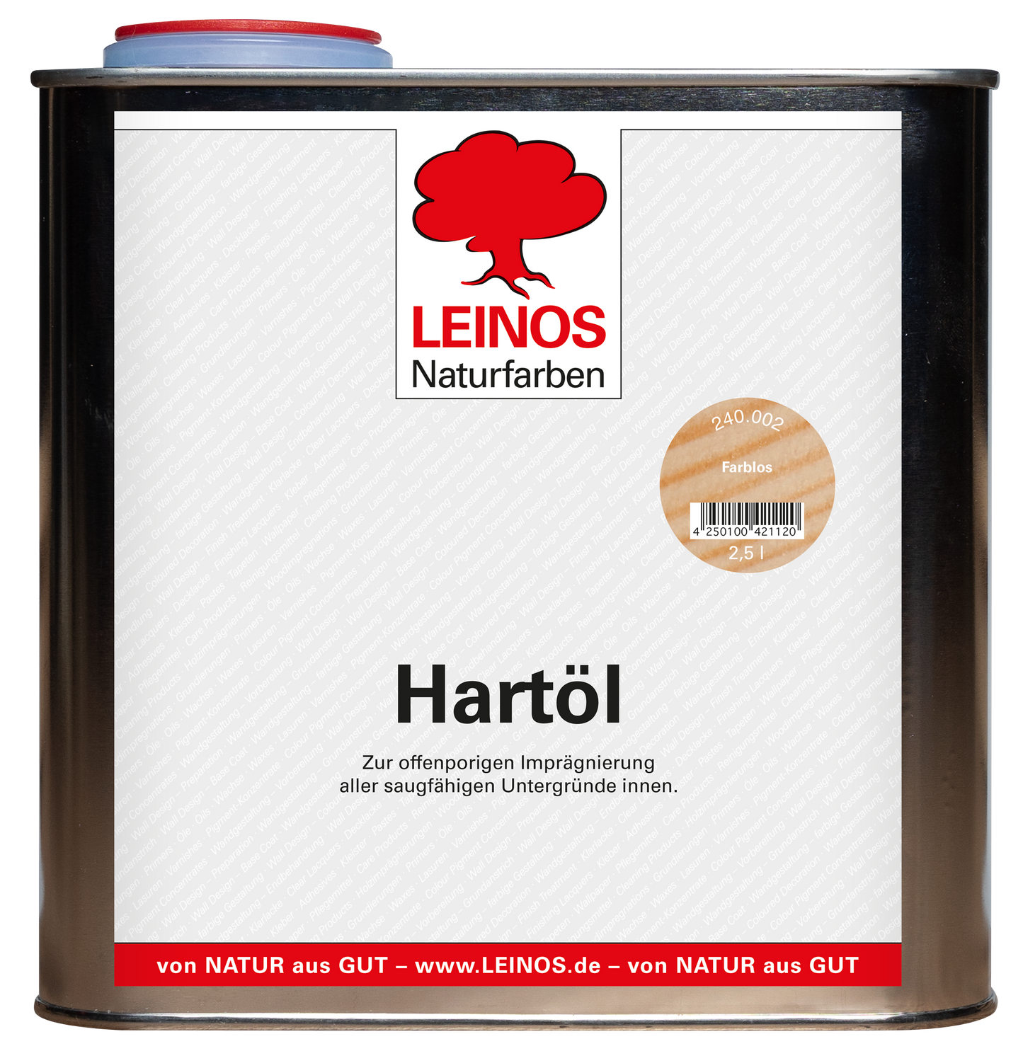 LEINOS Holzöl 2,5 l | Farbloses Hartöl für Möbel, Tische & Arbeitsplatten | Möbelöl für Teak, Eiche & weitere Hölzer | Natürliche Imprägnierung & Versiegelung mit langanhaltendem Schutz innen
