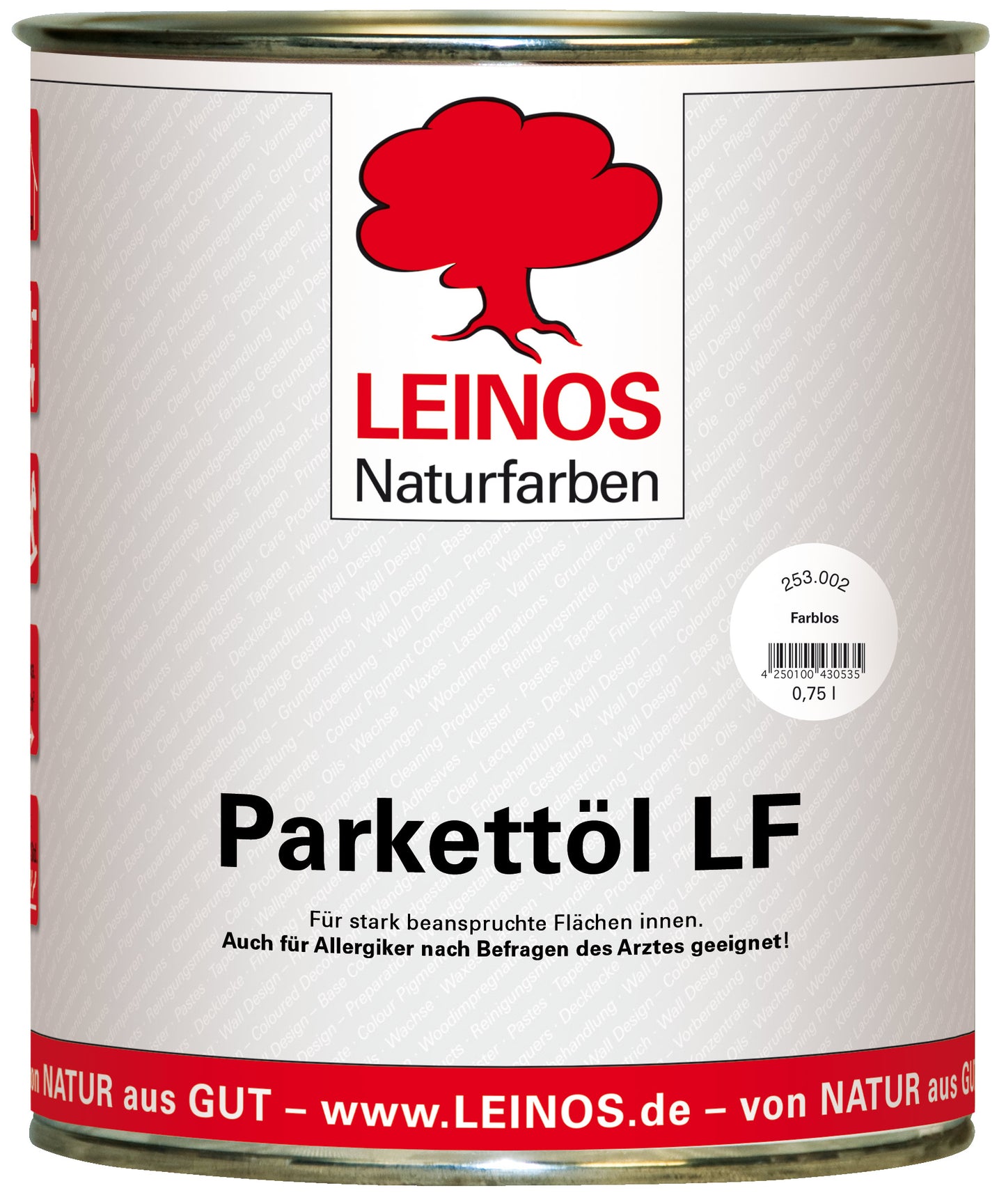 LEINOS Parkettöl LF 253 farblos 0,75 L – Lösemittelfreies Naturöl für Holzfußböden, offenporig & atmungsaktiv, schützt Parkett, Dielen & Massivholz im Innenbereich, betont die natürliche Maserung