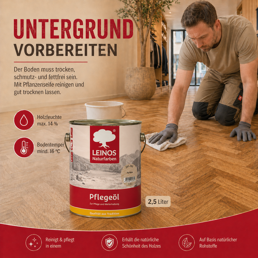 LEINOS 285 Pflegeöl 202 Weiß 0,75 Liter | Zur Behandlung aller geölten und gewachsten Flächen wie Holz, Kork und Linoleum im Innenbereich |