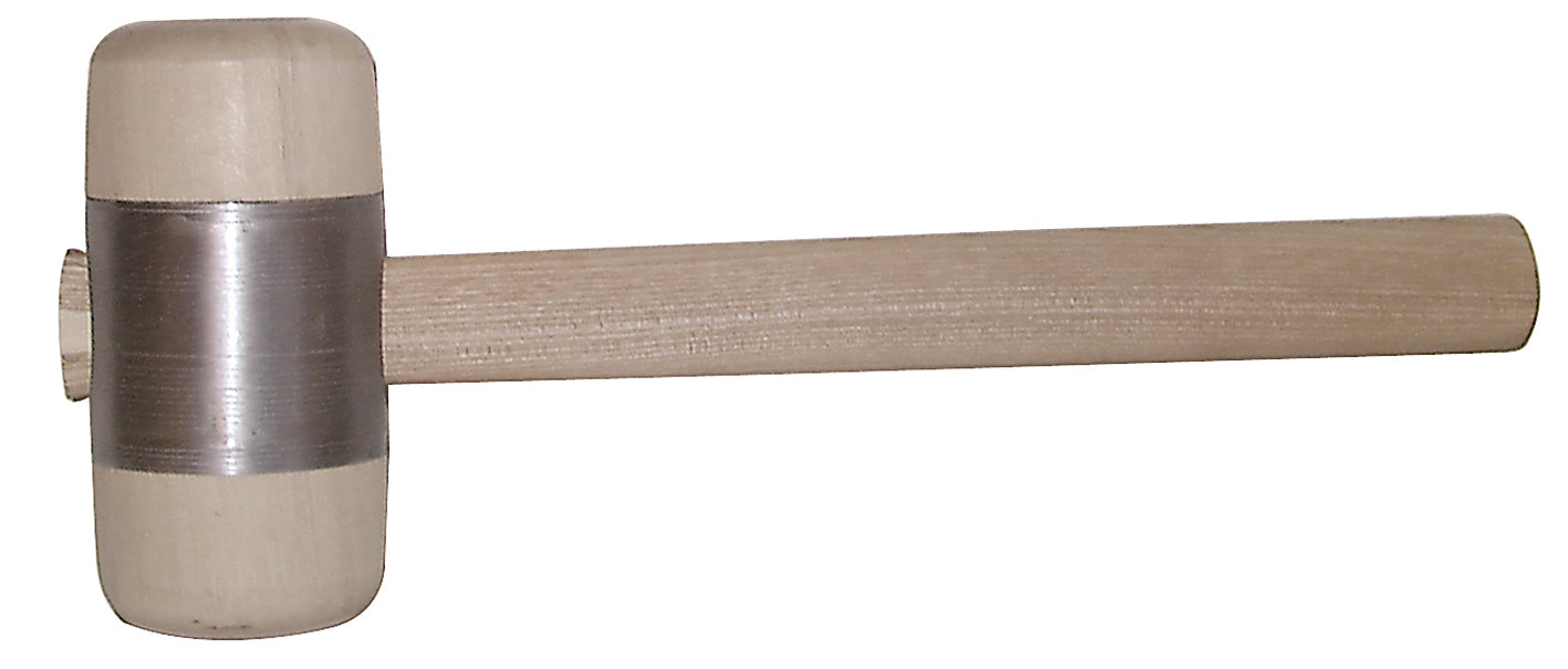 Exzellent gefertigter Holzhammer mit Hammerkopf aus Weißbuche und aufgepresstem Metallmantel 60x160mm/für Spengler, Schlosser-Klempner Dachdecker