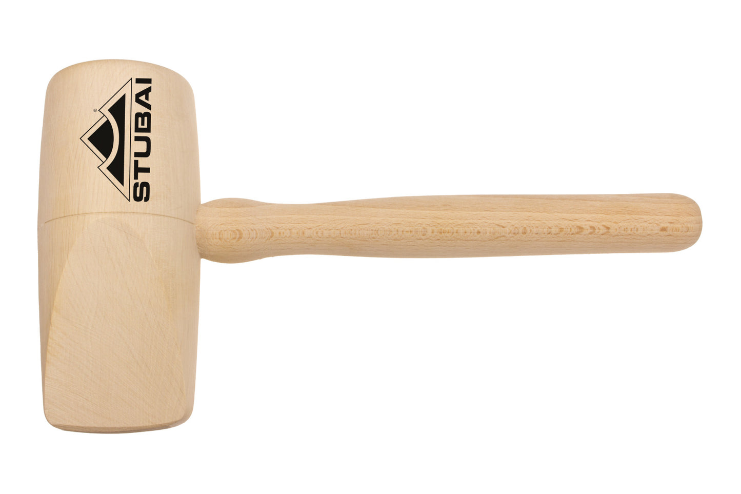 STUBAI Holzhammer rund in Keilform 80 × 180 mm | Holz-Deckhammer mit Weißbuchen-Kopf & Eschenstiel | ergonomisch & lackiert | für Spengler & Dachdecker | Made in Austria | 278519