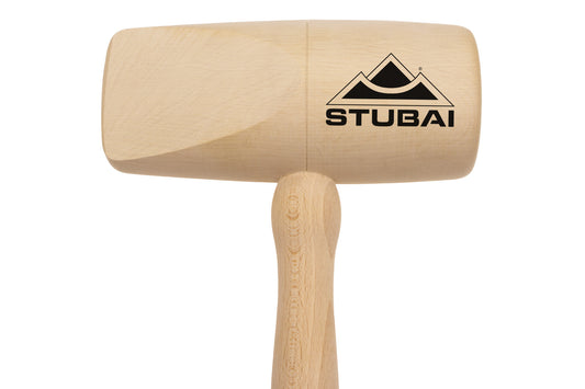 STUBAI Holzhammer rund in Keilform 80 × 180 mm | Holz-Deckhammer mit Weißbuchen-Kopf & Eschenstiel | ergonomisch & lackiert | für Spengler & Dachdecker | Made in Austria | 278519
