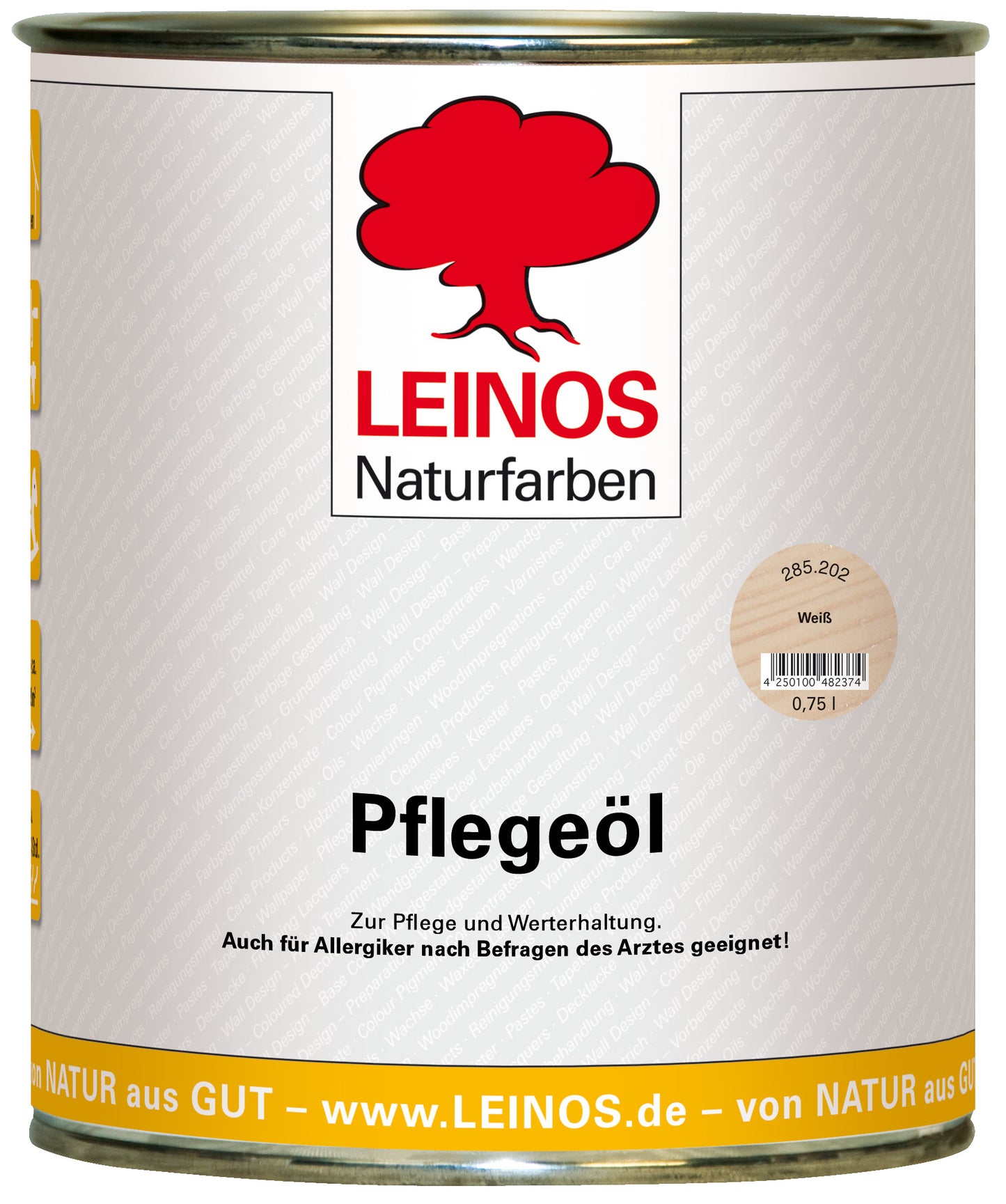 LEINOS 285 Pflegeöl 202 Weiß 0,75 Liter | Zur Behandlung aller geölten und gewachsten Flächen wie Holz, Kork und Linoleum im Innenbereich |