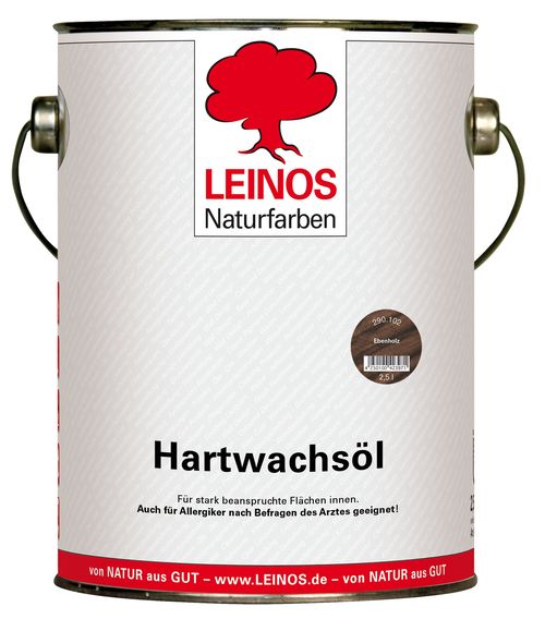 LEINOS 290 Hartwachsöl Ebenholz 2,5 l natürliches Hartwachs-Öl für Holzfußböden, Möbel & Innenholz – offenporig, atmungsaktiv, wasser- & schmutzabweisend – für Wohnräume & stark beanspruchte Flächen