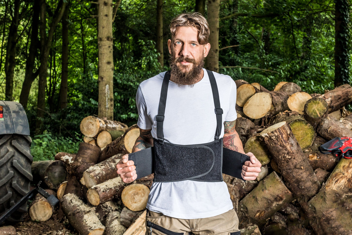 KNEETEK Rückenstützgurt L (80–108 cm) – Stützgurt zur Entlastung der Rückenmuskulatur | Stabilisiert Lendenwirbel & Rückgrat | Ergonomischer Rückengurt für Arbeit, Sport & Alltag