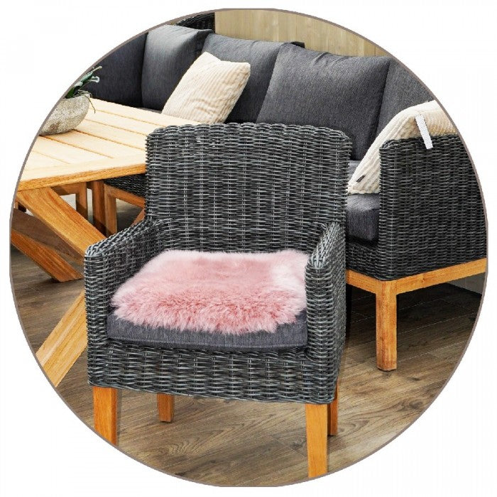 Heitmann Quadratische Sitzauflagen, Fellmaß ca. 44 x 44 cm rot