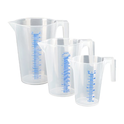 Pressol Messbechersatz-PP-dreiteilig, 0,5 l-1 l-2 l-transparent-Skala ml/%