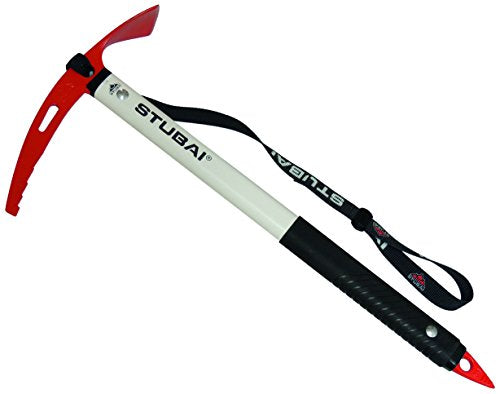 STUBAI Eispickel White Star 59 cm mit Manschette & Handschlaufe | Allroundpickel für Hochtouren | geschmiedeter Stahlkopf | EN 13089 Typ 2 | 760 g | Bergsport-Eisgerät