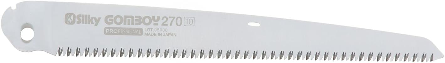 Silky Gomboy 270 Ersatzblatt 270 mm – Klappsäge Sägeblatt mit 10 Zähnen/30 mm – Premium Japanstahl – für trockenes & frisches Holz – passend für Silky Gomboy KSI522127 – präzise Zugschnitte