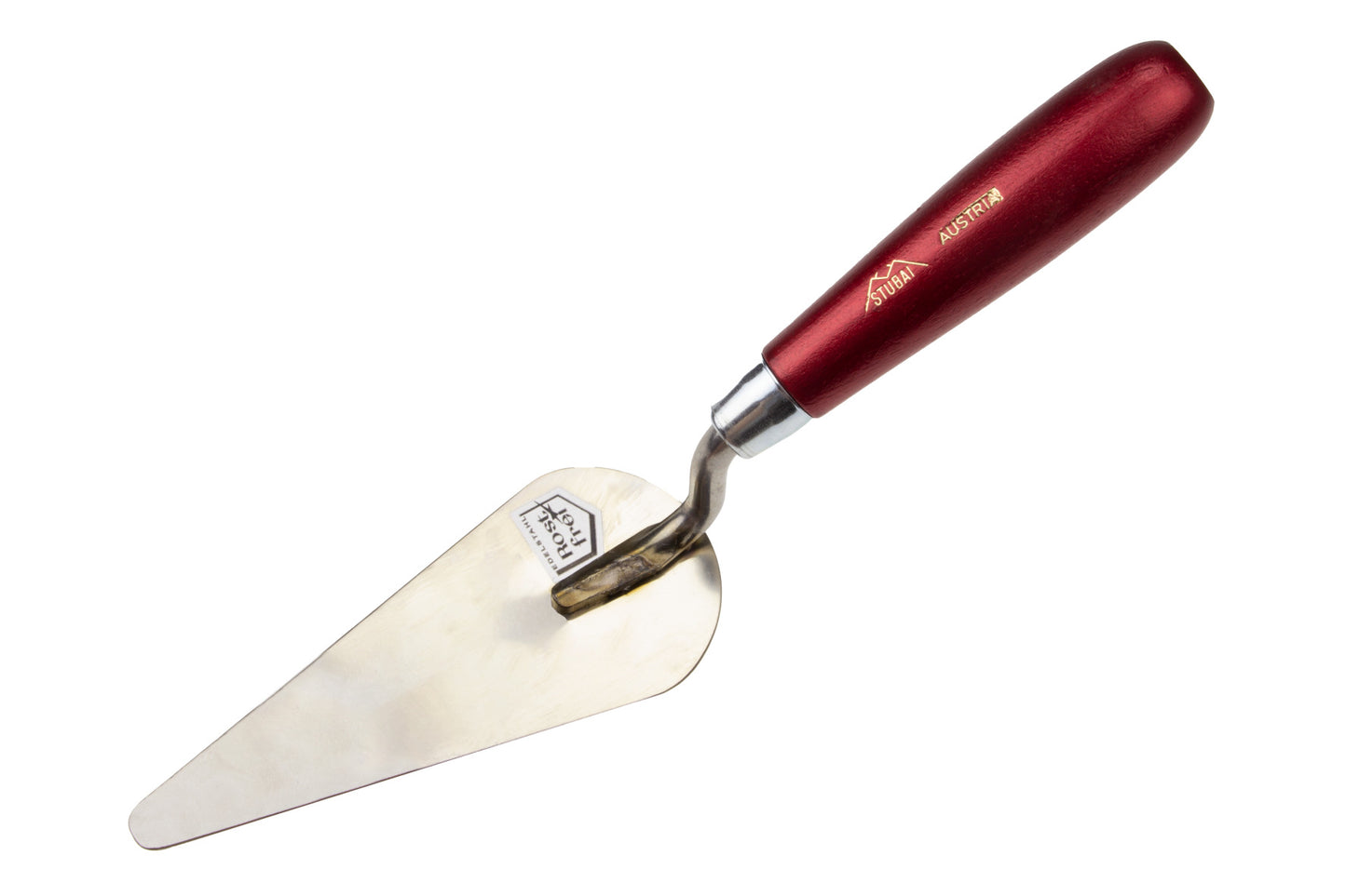 STUBAI Spachtel Katzenzunge rostfr., met.roter Griff 160 mm