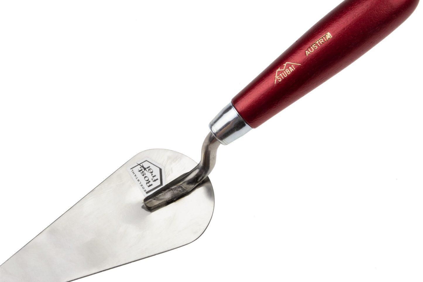 STUBAI Spachtel Katzenzunge rostfr., met.roter Griff 160 mm