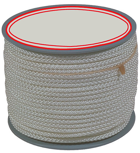 STUBAI Fliesenlegerschnur Ø 4 mm, 50 m – weiße Bau- und Markierschnur auf robuster Kunststoffspule; chemikalienbeständig, UV-stabilisiert, schwimmt auf Wasser, reißfestes Profi-Zubehör für Fliesen-, Maurer- & Gartenbauarbeiten