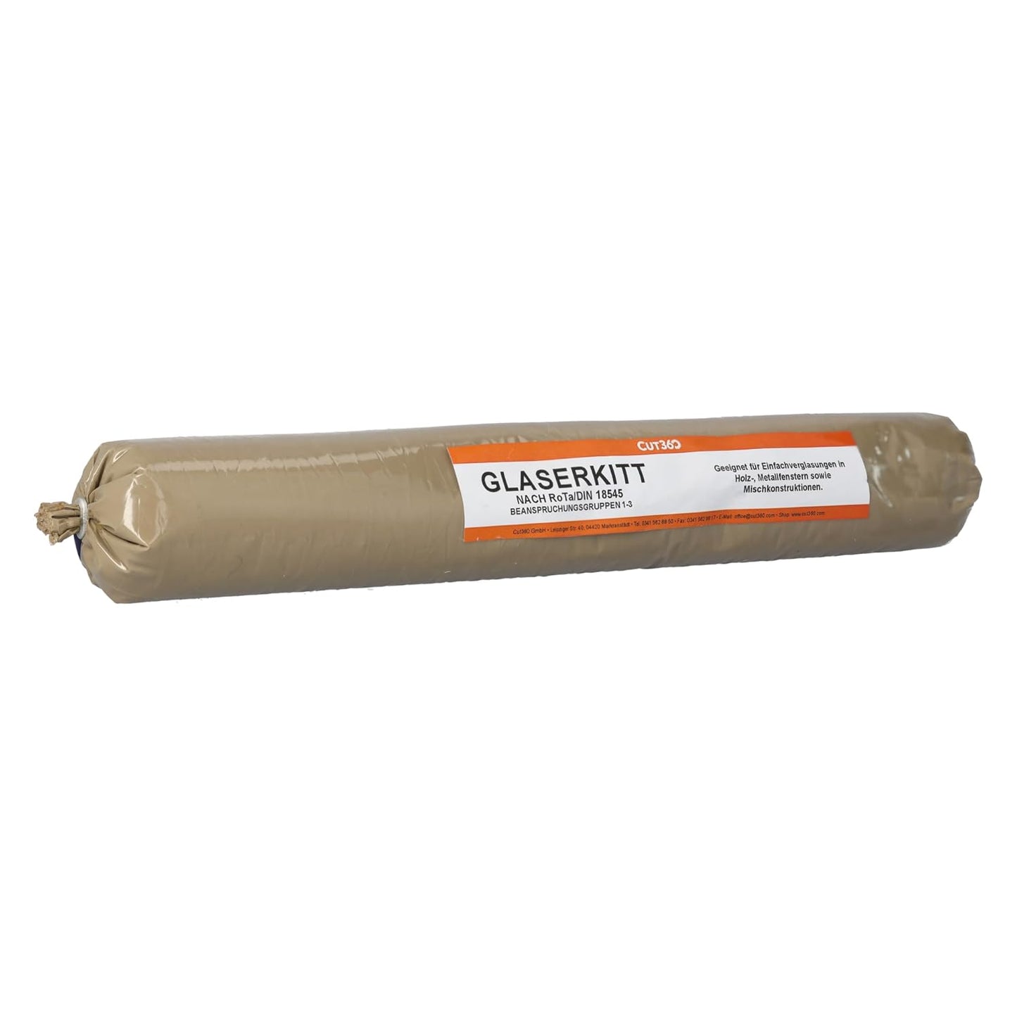 CUT360-Glaserkitt - Fensterkitt für die Einfachverglasung von Fenstern | 1 kg Puppe, weichplastisch | Geeignet für Holz- und Metallrahmen | Made in Germany
