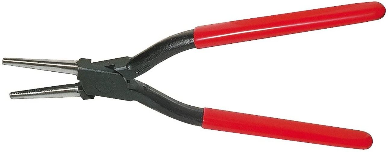 STUBAI Rundzange, PVC, eingelegt, 240 mm | für präzises Biegen von Drähten und Blechstreifen | Die runden Backen der Rundzange verlaufen konisch von dick nach dünn