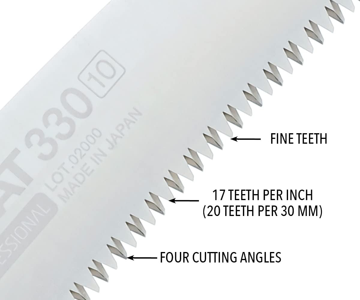 Silky Handsäge Zübat Professional 330mm 10 Zähne/30mm gebogen | Mirai-Me Verzahnung mit induktiv gehärteten Zähnen für eine sehr hohe Standzeit