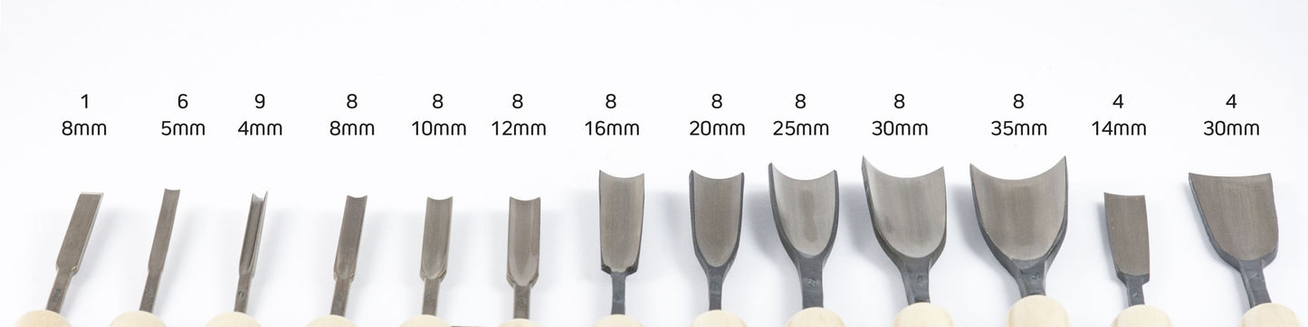 Stubai Geigenbauersatz 13-tlg. – Handgeschmiedete Stemmeisen aus hochwertigem Stahl, Ahornheft – für Neubau & Restaurierung von Geigen, Celli & Streichinstrumenten – Made in Austria