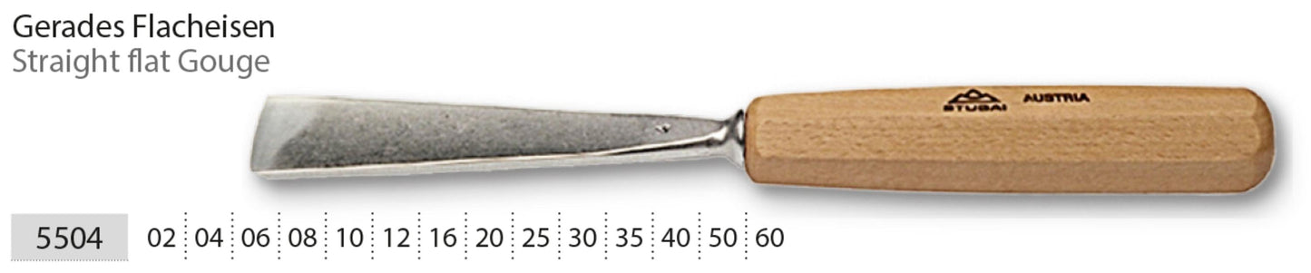 STUBAI Stechbeitel lang poliert Form 4 6 mm