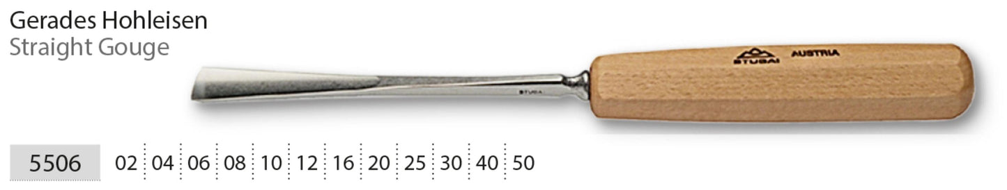 STUBAI Stechbeitel lang poliert Form 6 10 mm