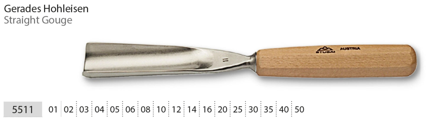 STUBAI Stechbeitel lang poliert Form 11 3 mm