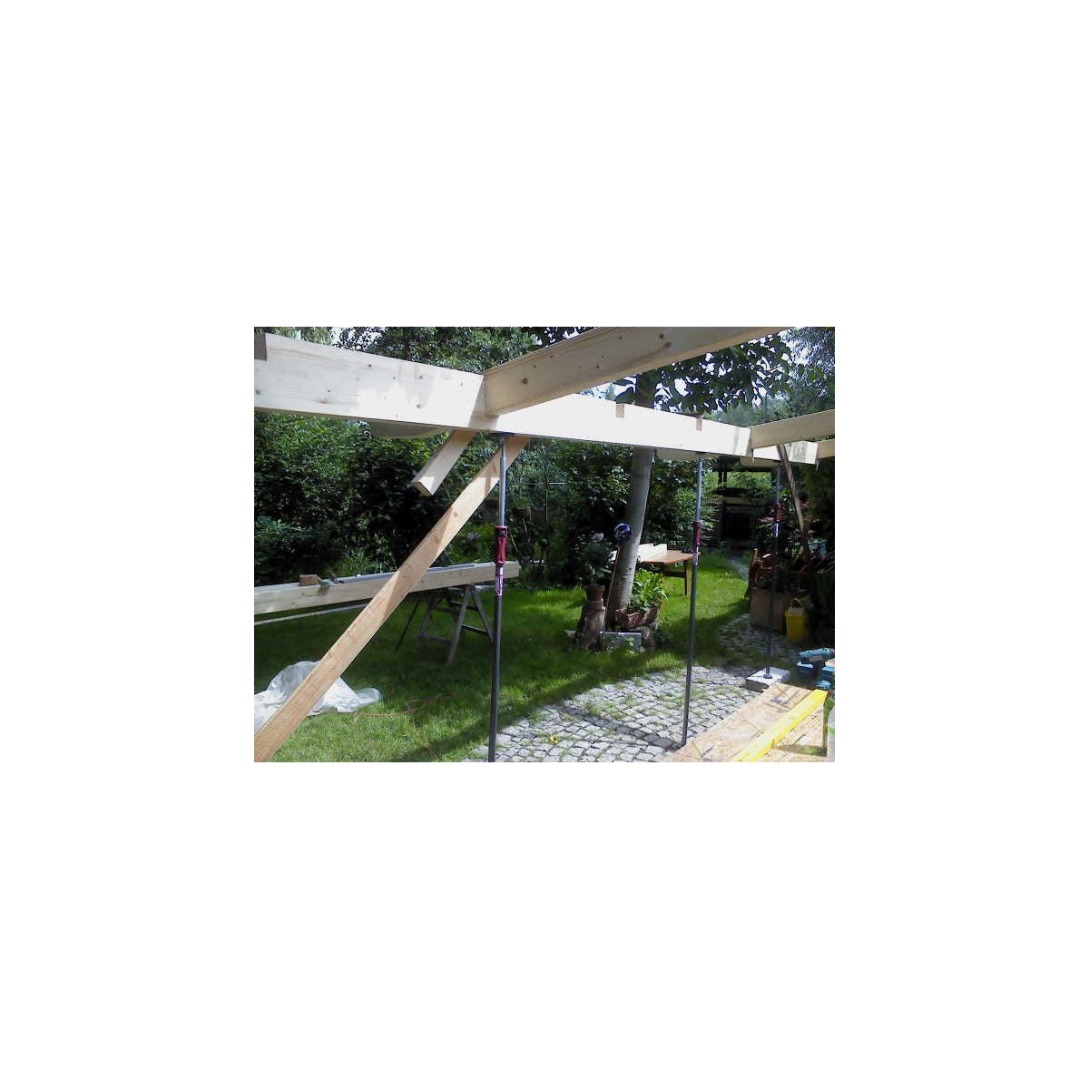 PIHER Lastenstange 155-290cm im Set mit 2 Abstützplatten, 2 Schnellspannern und einer Tragetasche | Von 155 cm bis 200 cm: 350 kg | Anti-Rutschunterlagen