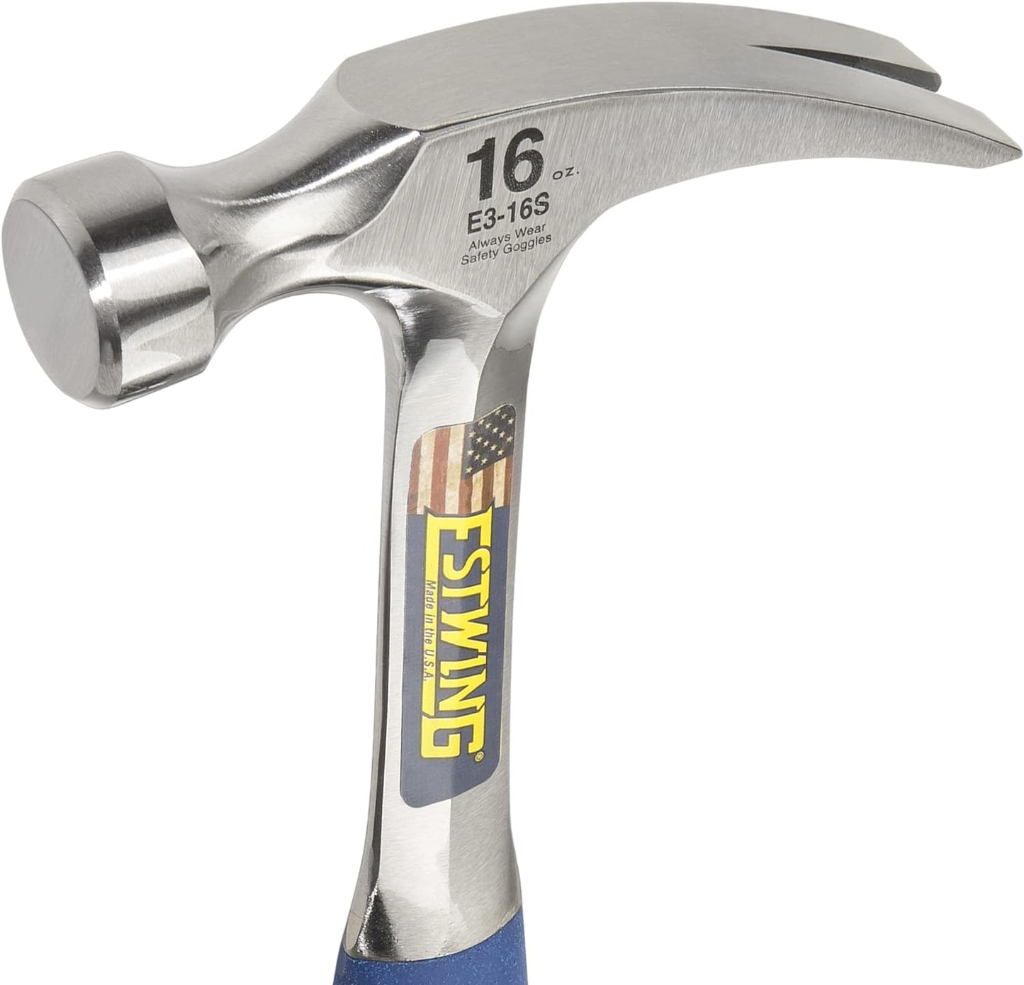ESTWING Klauenhammer mit Vinylgriff, gerade, Ø25mm 450g, glatte Bahn