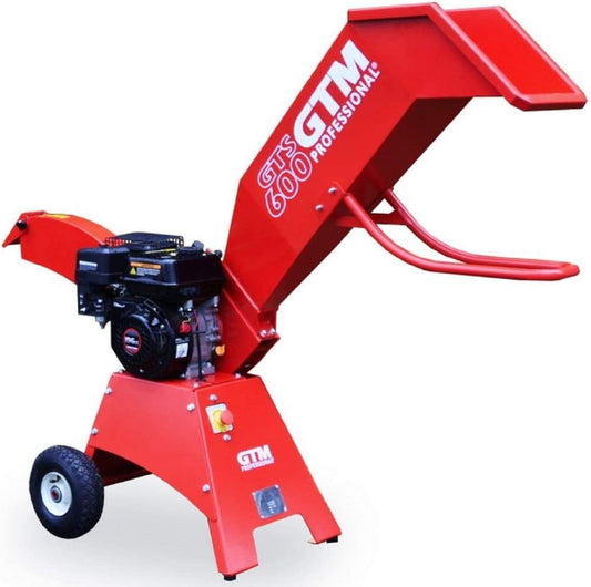 Häcksler 600 | kompakter Gartenhäcksler mit Rotorschreddersystem, Loncin G200F Motor 6 PS (4,4 kW), max. Aststärke 5 cm, klappbar & fahrbar mit 26 cm Luftreifen, Profiqualität für Garten & Hof