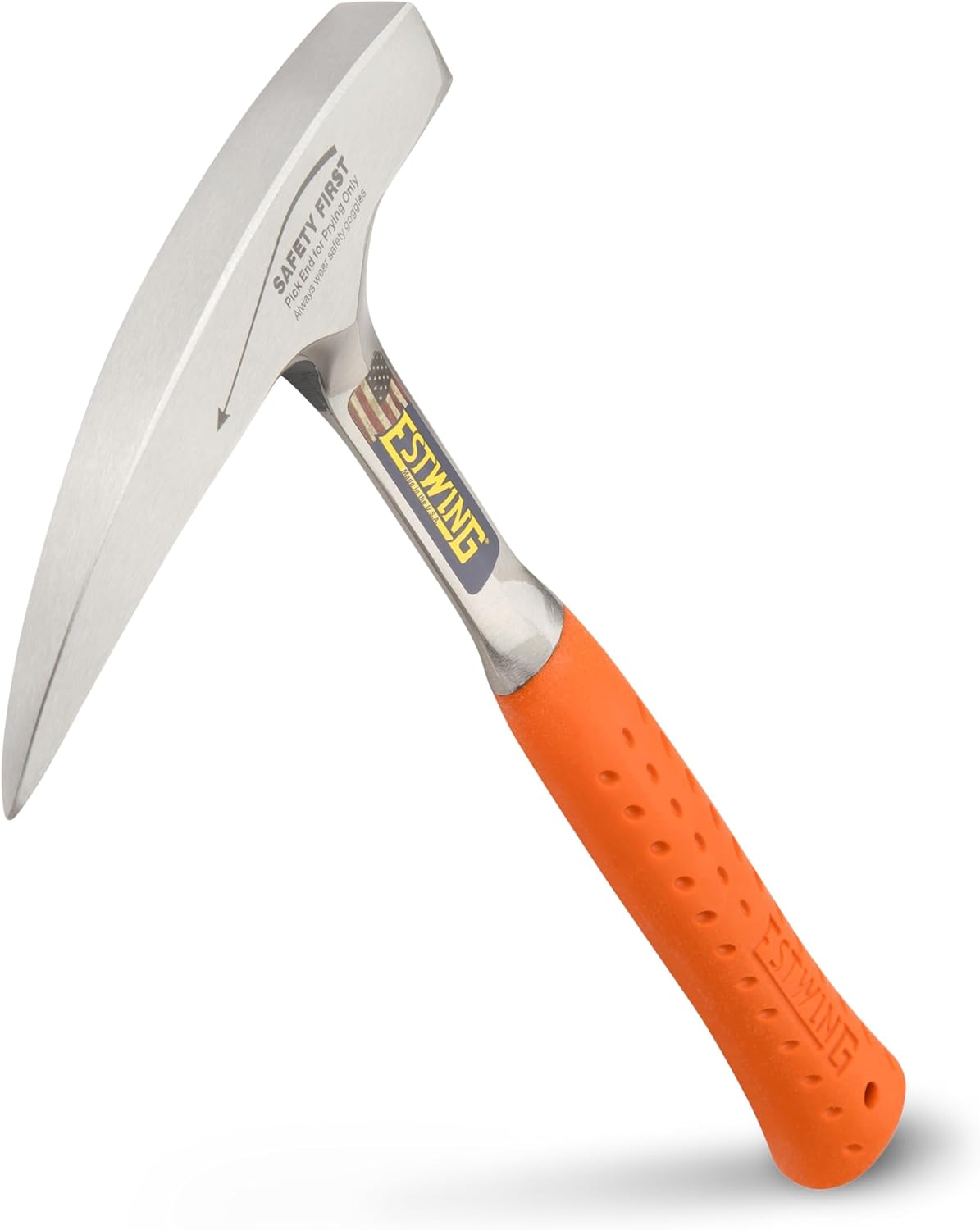 ESTWING Pickhammer mit Vinylgriff, 16x18 mm, 615 g | Geologenhammer aus Stahl | glatte Bahn & Spitze | Rock Pick Hammer | ideal für Gestein, Mineralien, Fossilien & Gebirge