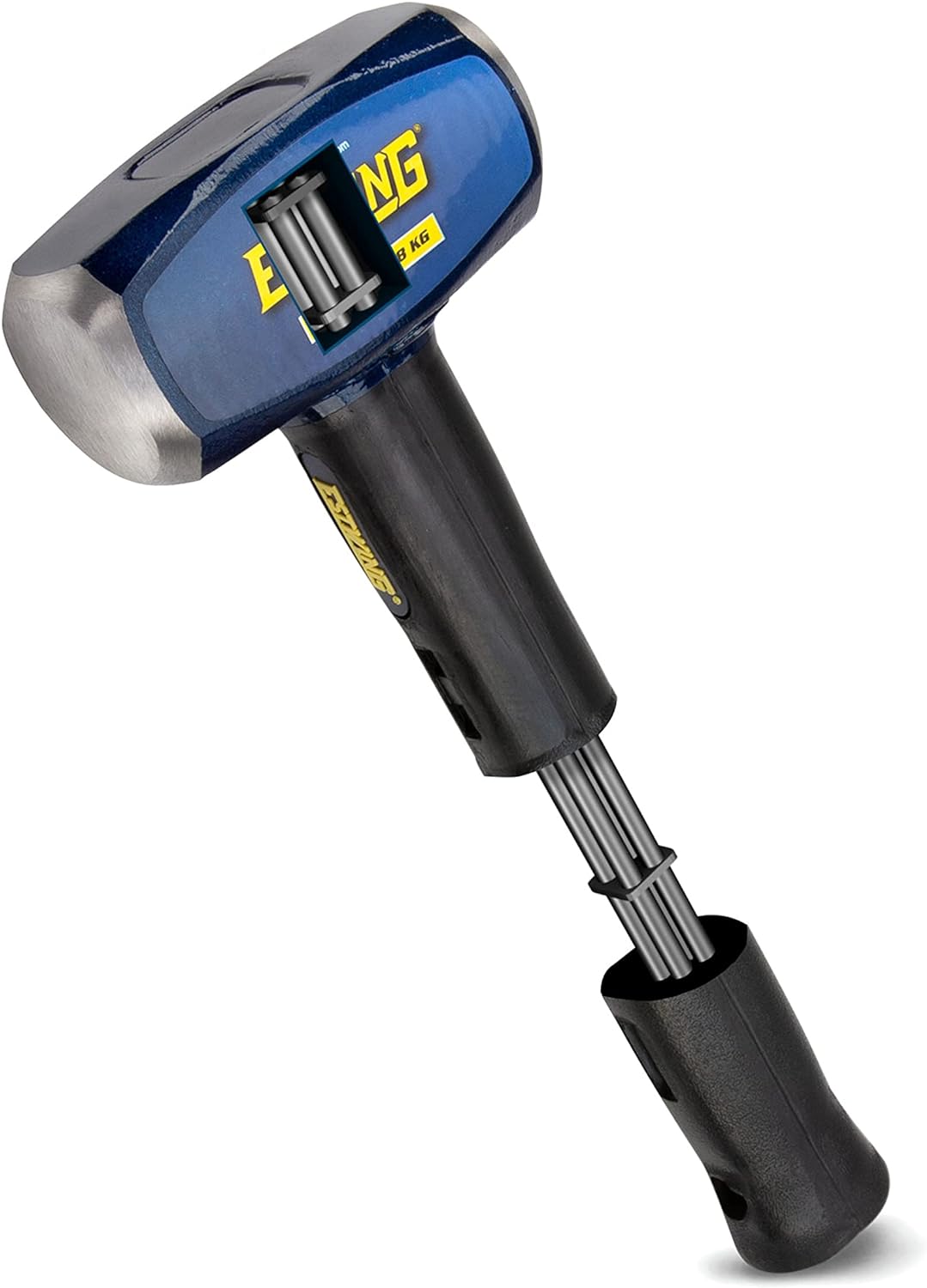 Estwing Fäustel 1,8 kg für Abriss/Pfahl, 50 55 HRC, verriegelter Kopf, 30,5 cm, unzerstörbarer Griff mit vulkanisierter Gummi-Überlage, verstärktes Schlüsselbandloch