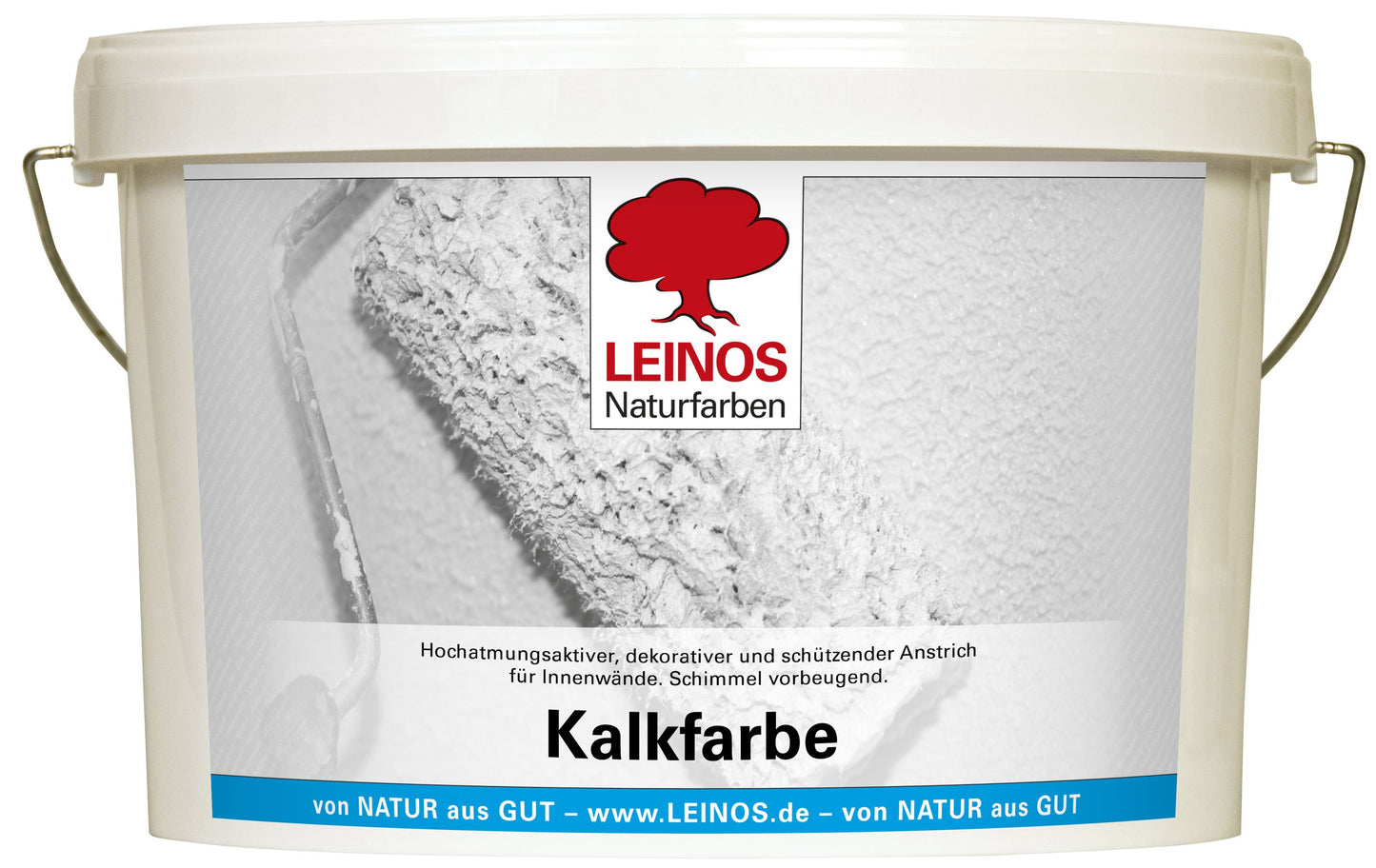 LEINOS Kalkfarbe 665 – Hochatmungsaktive Wandfarbe für Innen | Naturweiß, matt & mineralisch | Lösemittelfrei, schimmelvorbeugend, abtönbar | 10L für ca. 65m² | für alle mineralischen Untergründe