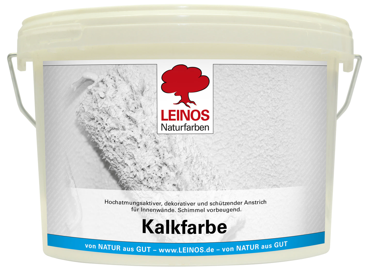 LEINOS Kalkfarbe 665 – Hochatmungsaktive Wandfarbe für Innen | Naturweiß, matt & mineralisch | Lösemittelfrei, schimmelvorbeugend, abtönbar | 2,5 L für ca. 16 m² | für mineralische Untergründe