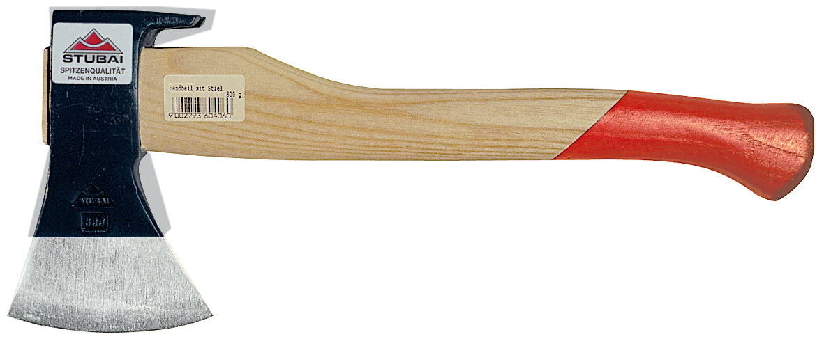 STUBAI Handbeil mit 900 g Axtkopf, schwarz lackiert, geschmiedet, mit robustem Buchenholzstiel, ergonomischer Griff, ideal für Garten, Camping, Outdoor, Brennholz, Holzspalten & Bushcraft“