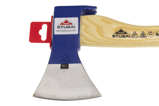Stubai Handbeil / Gerüsthacke 1000 g mit Eschenstiel – Kohlenstoffstahl 52–55 HRC, balliger Schliff, Nagelzieher, kompaktes Forst- und Bauhandbeil
