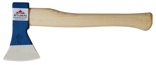 STUBAI Haushaltsbeil mit Stiel 450 mm, 1000 g – Im Gesenk geschmiedet, geschliffen und poliert – Stabiler Eschenholzstiel – Kraftvolles Universalbeil für Bau, Garten, Holzspalten und Heimwerken