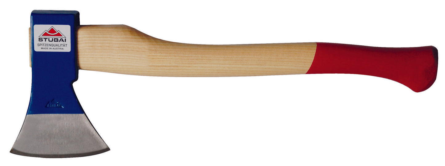 STUBAI Haushaltsbeil mit Stiel 450 mm, 1000 g – Im Gesenk geschmiedet, geschliffen und poliert – Stabiler Eschenholzstiel – Kraftvolles Universalbeil für Bau, Garten, Holzspalten und Heimwerken