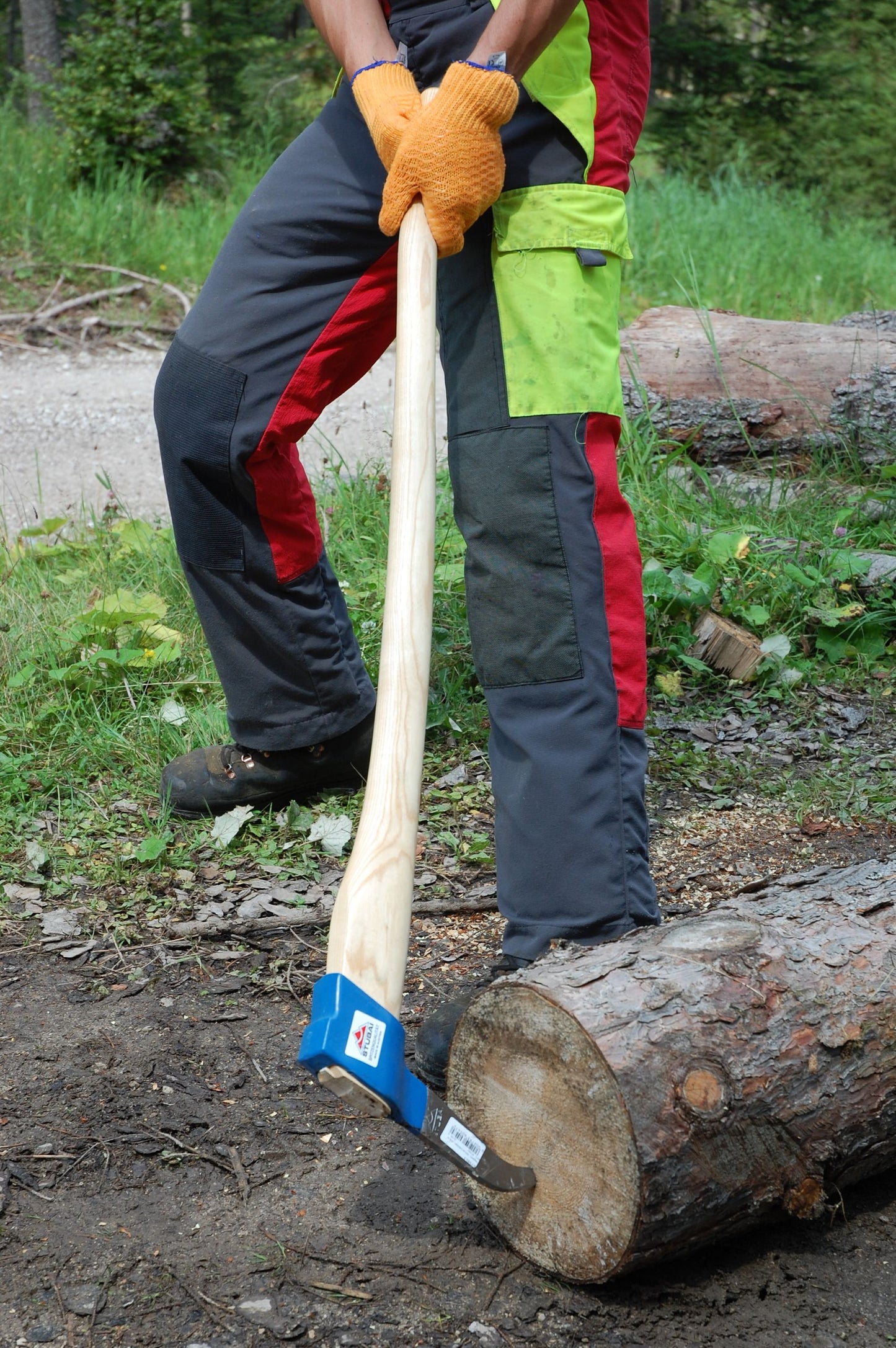 STUBAI Sappie Tiroler Form | 1200 g Kopfgewicht | Sappel mit Eschenholzstiel | gesenkgeschmiedet, Spitze gehärtet, geschliffen, poliert | zum Ziehen und Bewegen von Holzstücken