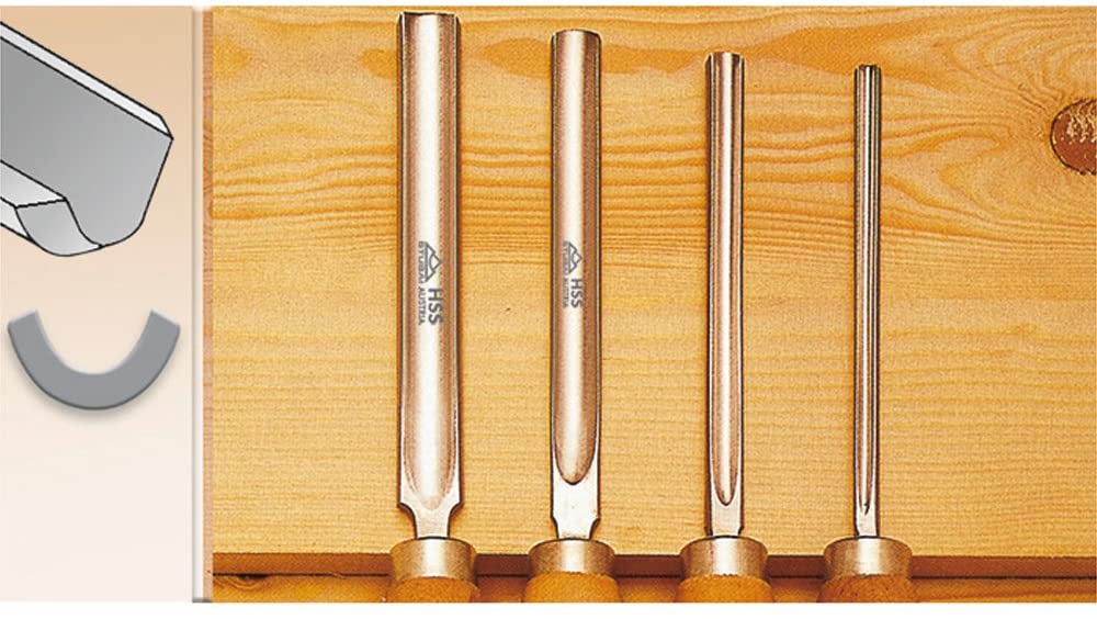 STUBAI Profi-Formröhre 7mm – Vielseitiges Drechselwerkzeug zum Schruppen von Rohlingen, Anfertigen von Hohlkehlen & Profilen in Lang- und Querholz, ideal für Stuhlbeine, Kreisel & Stirnseitendrehungen