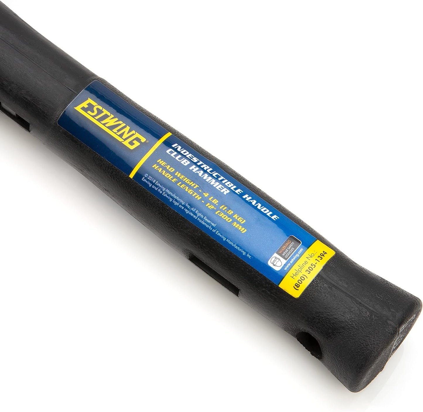 Estwing Fäustel 1,8 kg für Abriss/Pfahl, 50 55 HRC, verriegelter Kopf, 30,5 cm, unzerstörbarer Griff mit vulkanisierter Gummi-Überlage, verstärktes Schlüsselbandloch