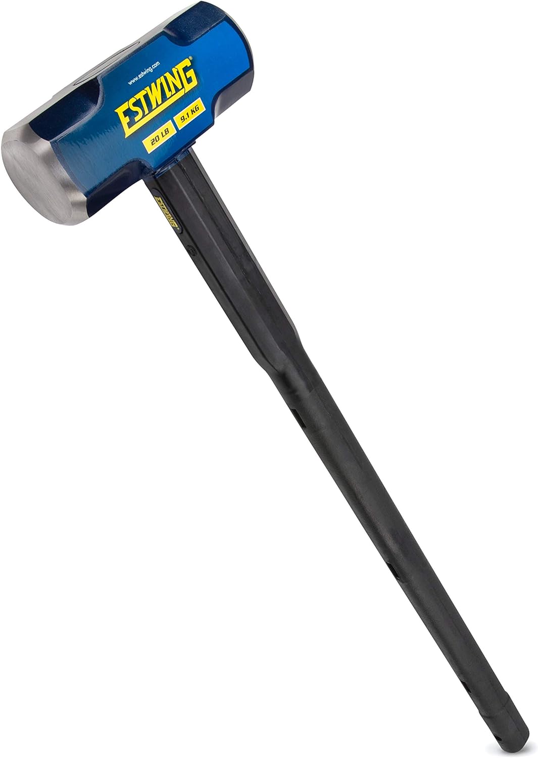 Estwing 9,0 kg Vorschlaghammer für Abbrucharbeiten, 50-55 HRC, verriegelter Stahlkopf, 91cm langer unverwüstlicher Griff mit vulkanisierter Gummiauflage, verstärktes Lanyard-Loch