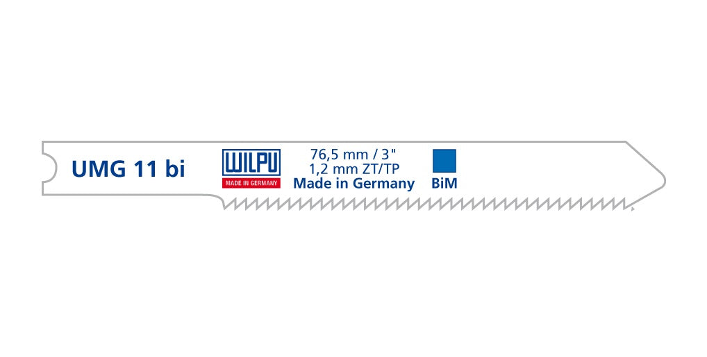 WILPU Stichsägeblatt UMG 11 BI mit Universalschaft- / U-Schaft, 5 Stück